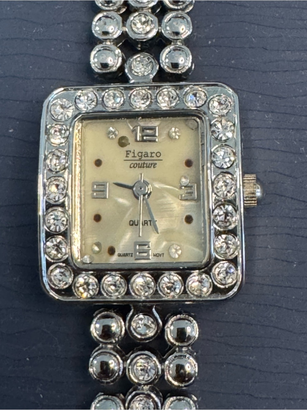 Figaro Couture Stainless Steel Watch with Diamond like embellishments